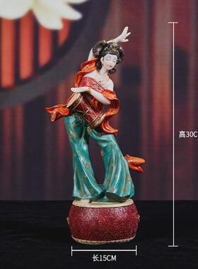 轻奢高档仕女摆件古代人物新中式国风艺术装饰品复古客厅玄关摆设