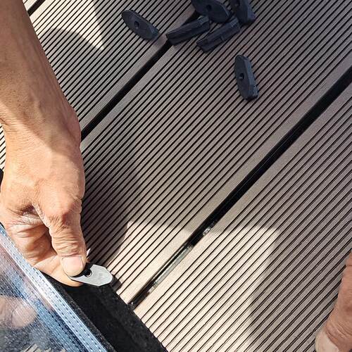 防水户外共挤木塑地板阳台庭院民宿户外地面防潮加工实心塑木地板 - 图2