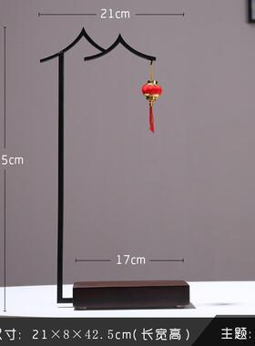 客厅中式玄关工艺品创意木雕禅意木制摆件博古架木头复古茶几装饰