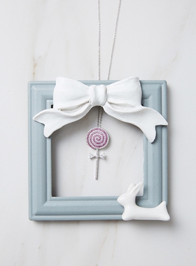 Glam粉色甜美风钻石锁骨链