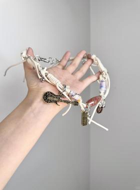 B.treasure 废土风手工编织项链吉他吊坠做旧复古小众设计感颈链