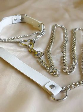 禁锢你的心爱心饰品颈带性感项圈暗黑颈链锁女士项链+牵引绳情趣