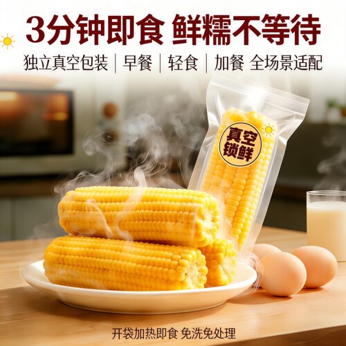 玉米神黄糯玉米棒东北黑土地头茬真空包装加热即食低脂鲜甜粘早餐 - 图1
