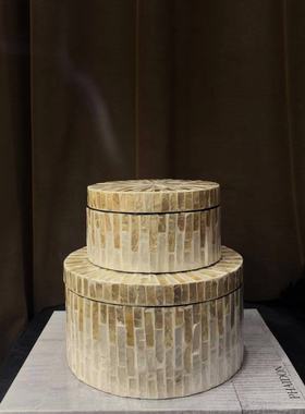 复古天然贝壳首饰盒样板间摆件