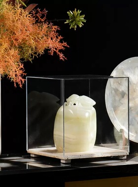 新中式天然玉石苹果摆件