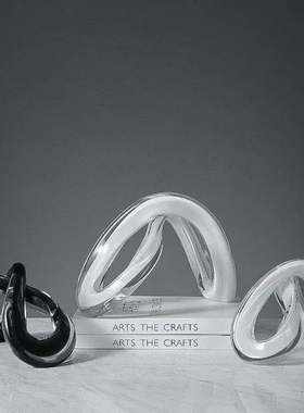 黑白手工玻璃样板房隔断创意摆件