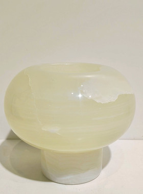 现代极简奶油风玉石花器摆件