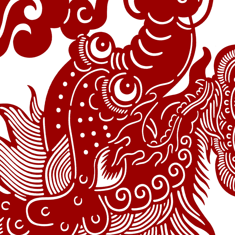 龙凤呈祥福字剪纸图案模板手工刻纸图样传统剪纸中国风图案打印稿-图2