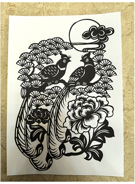 花鸟刻纸图案剪纸底稿
