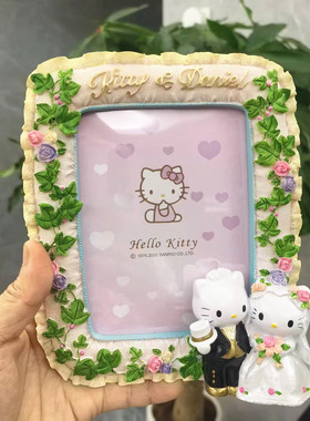 三丽鸥hello kitty 结婚女孩婚礼相框相架ins送礼礼物桌面摆件
