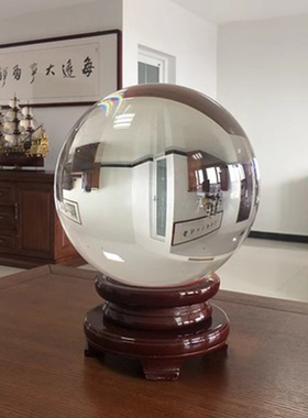 透明白水晶球摆件隔断玄关客厅书房办公桌拍照摄影风水球家居装饰