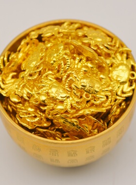 2.8cm大发横财金色螃蟹招财祈福