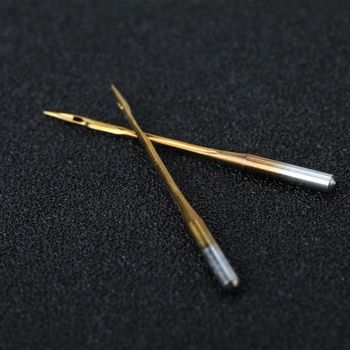 ນຳເຂົ້າ Groz gold needle DC1 DCX27 heat-proof needle titanium nitride plated machine needle overcoat machine needle