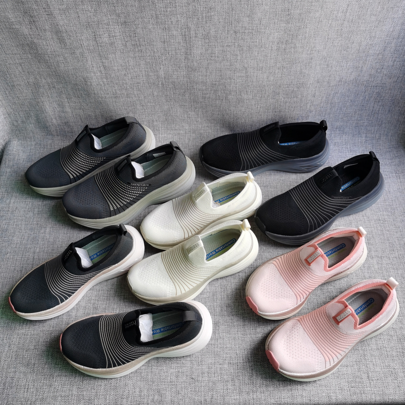 健步鞋女秋季新款飞织网面透气一脚蹬懒人鞋厚底缓震超轻妈妈鞋,淘宝优惠券,粉丝福利购,淘宝优惠卷