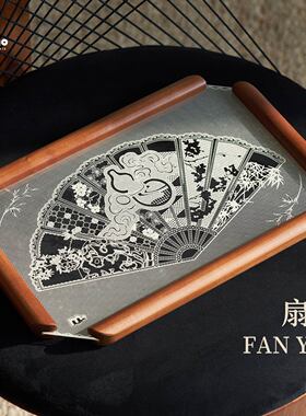 复古托盘蕾丝印花中古风客厅桌面