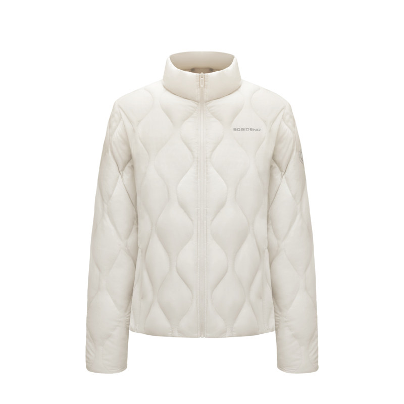 波司登2024年新款时尚葫芦纹轻薄短款女士鹅绒轻薄立领羽绒服外套