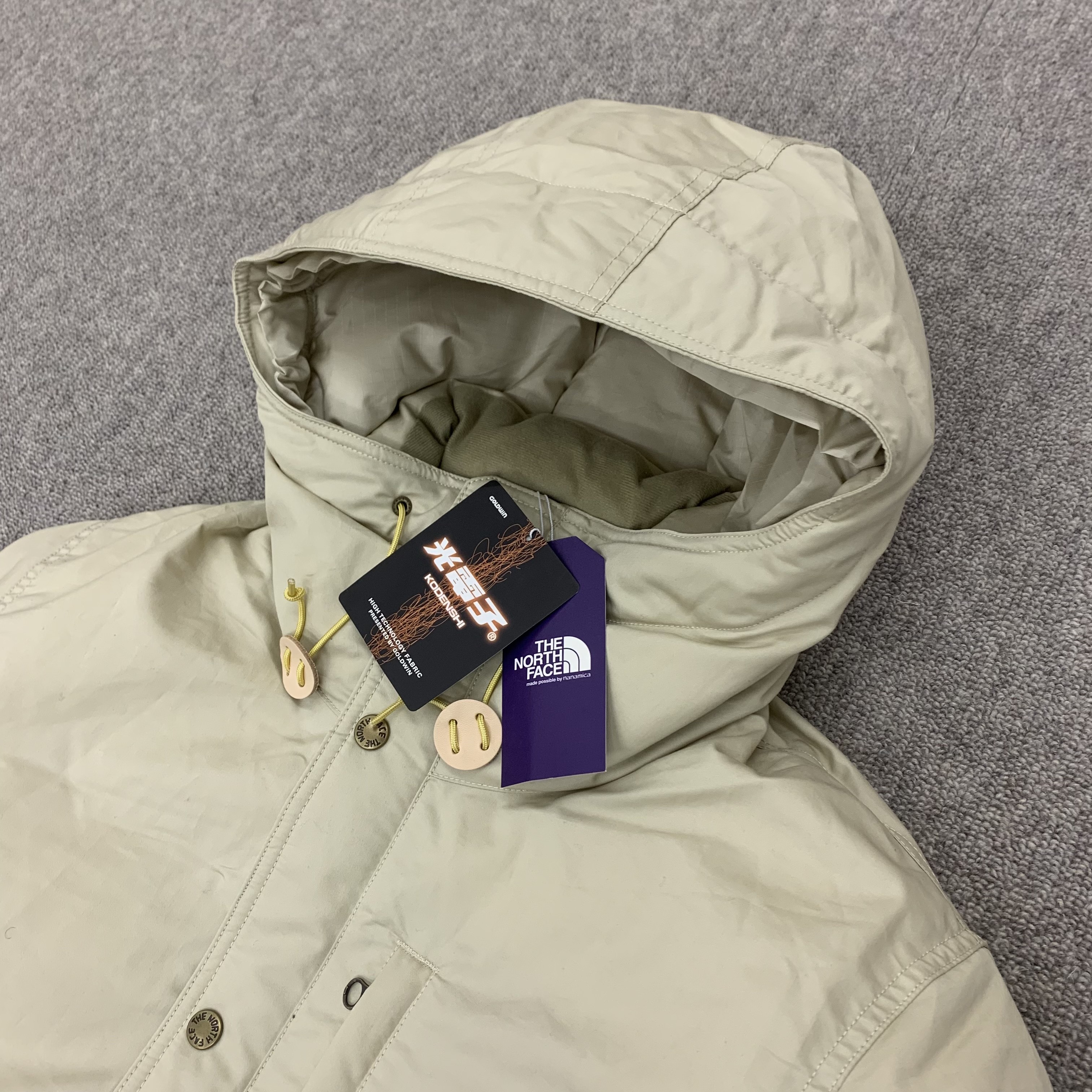 THE NORTH FACE Mountain Short Down Parka22AW紫标光电子羽绒服-图0