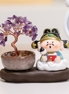 欢喜小神仙摆件财神爷桌面月老观音菩萨佛像如来工位玄学生日礼物