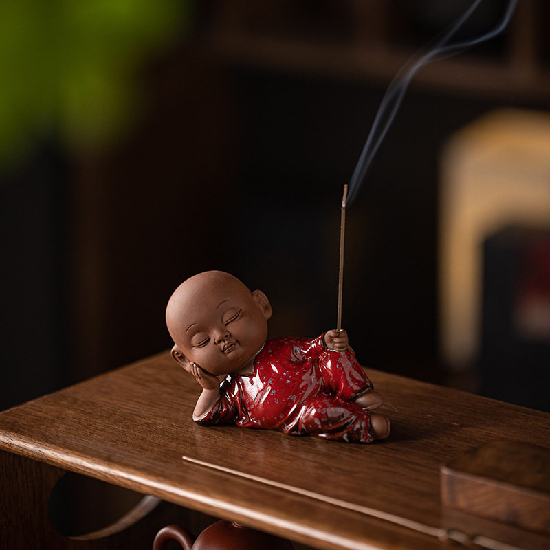创意中式禅意小和尚茶宠摆件精品 可养窑变茶桌茶玩配件香道香炉,淘宝优惠券,粉丝福利购,淘宝优惠卷