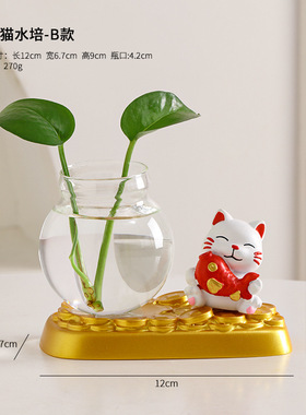 花瓶水培器皿治愈情绪稳定小摆件办公室桌面工位解压房间改造好物