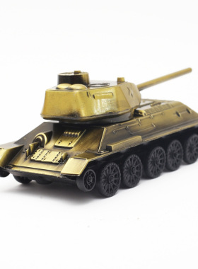 T34坦克模型仿真合金摆件小型成品全金属男孩小玩具车铁苏联虎式