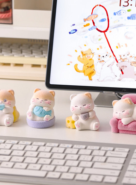 可爱小猫咪植绒款摆件创意玩具公仔桌面装饰品周边手办女生礼物