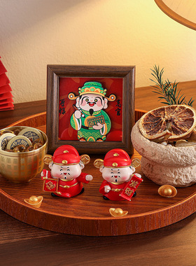 乔迁之喜入宅玄关财神相框摆件家居客厅桌面电视柜搬新家喜庆氛围