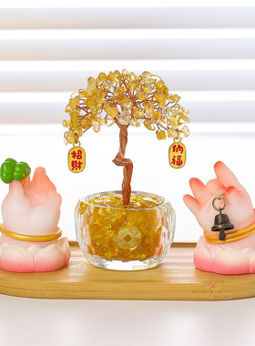 「福禄双全」玄学胖fufu佛手工位情绪稳定神器桌面解压小摆件车载