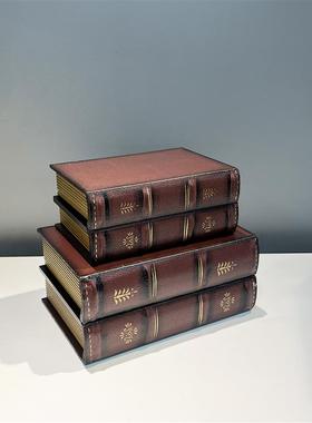 复古道具书真书假书收纳盒办公室小摆件轻奢书架书柜书本装饰品