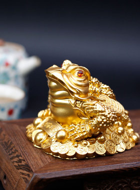 新款招财祈福摆件金蟾三足蟾蜍办公桌面居家装饰开业摆件工艺礼品