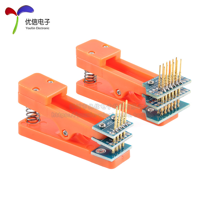 2.54mm间距单/双排4/5/6针测试夹程序烧录夹PCB烧录夹具编程器-图3