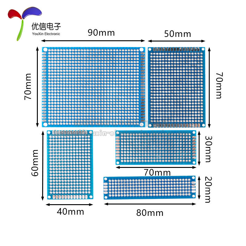 PCB电路板 2*8 3*7 4*6 5*7 7*9CM双面喷锡蓝油万能板1.6厚实验板,淘宝优惠券,粉丝福利购,淘宝优惠卷