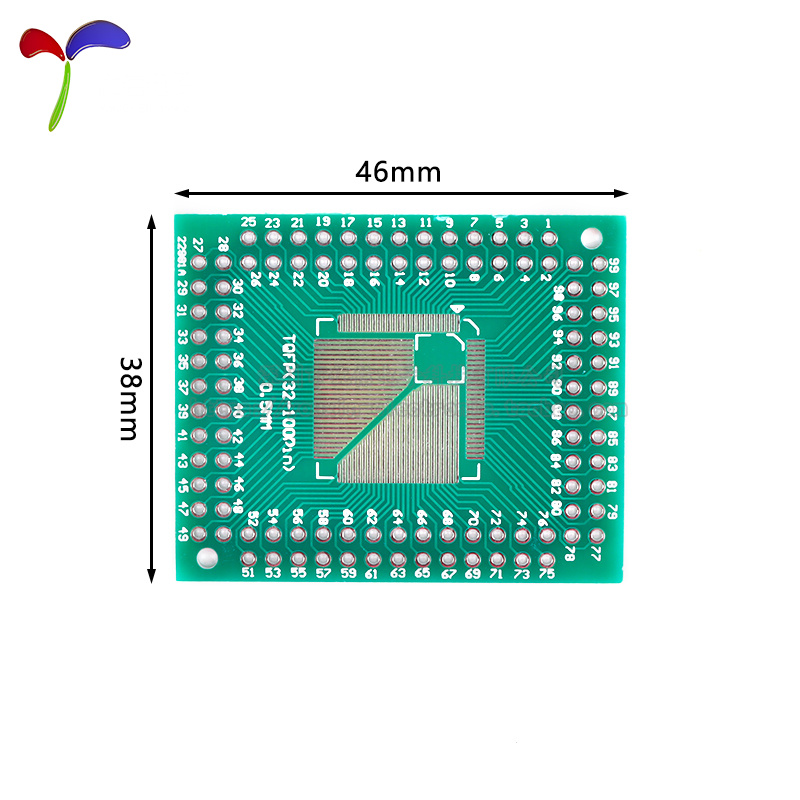 贴片转直插转接板 TQFP/FQFP/LQFP64 TQFP100转DIP 脚距0.5/0.8mm - 图3