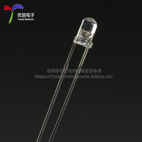 原装正品 3MM/F3直插圆头LED灯珠 七彩慢闪 发光二极管灯（10只） - 图0