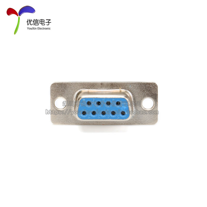 DB9插头插座母头公头焊板式插板式串口双排9芯铜脚_虎窝淘