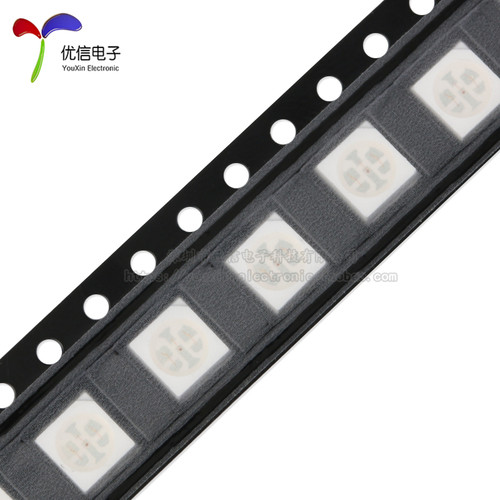 原装正品 5050贴片LED灯 七彩发光二极管 RGB 全彩色（10只） - 图2