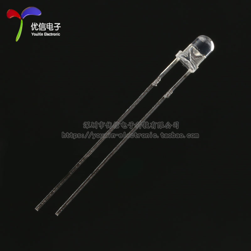 原装正品 3MM/F3直插圆头LED灯珠白发红 红色发光二极管长脚 10只,淘宝优惠券,粉丝福利购,淘宝优惠卷