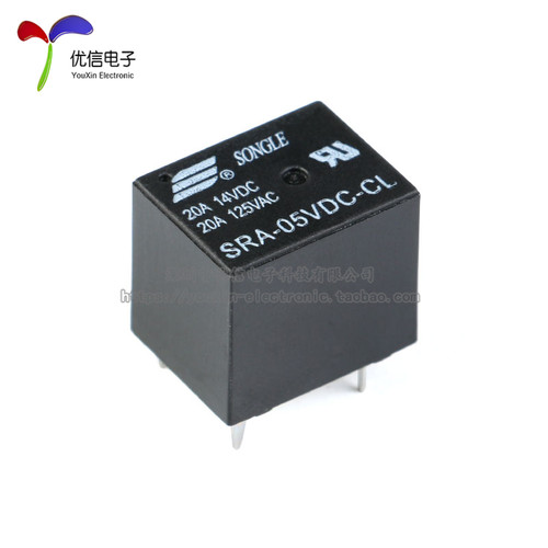 松乐继电器 SRA-05V 12V 24VDC-CL T74 24V 黑色 20A 5脚 - 图1