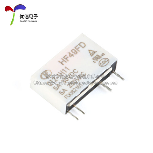 宏发继电器 HF49FD- 005 012 024-1H11 1组常开5A 4脚 - 图1