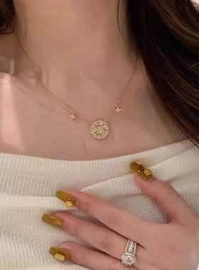 轻奢小众精致十字架流苏项链