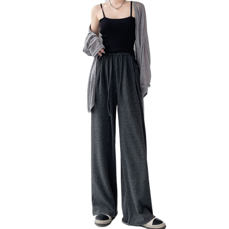Extended version of wide-leg pants for tall pregnant women to wear outside in spring and autumn