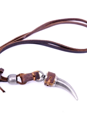 AMAZON EBAY 速卖通 热卖饰品 合金牛角吊坠项链