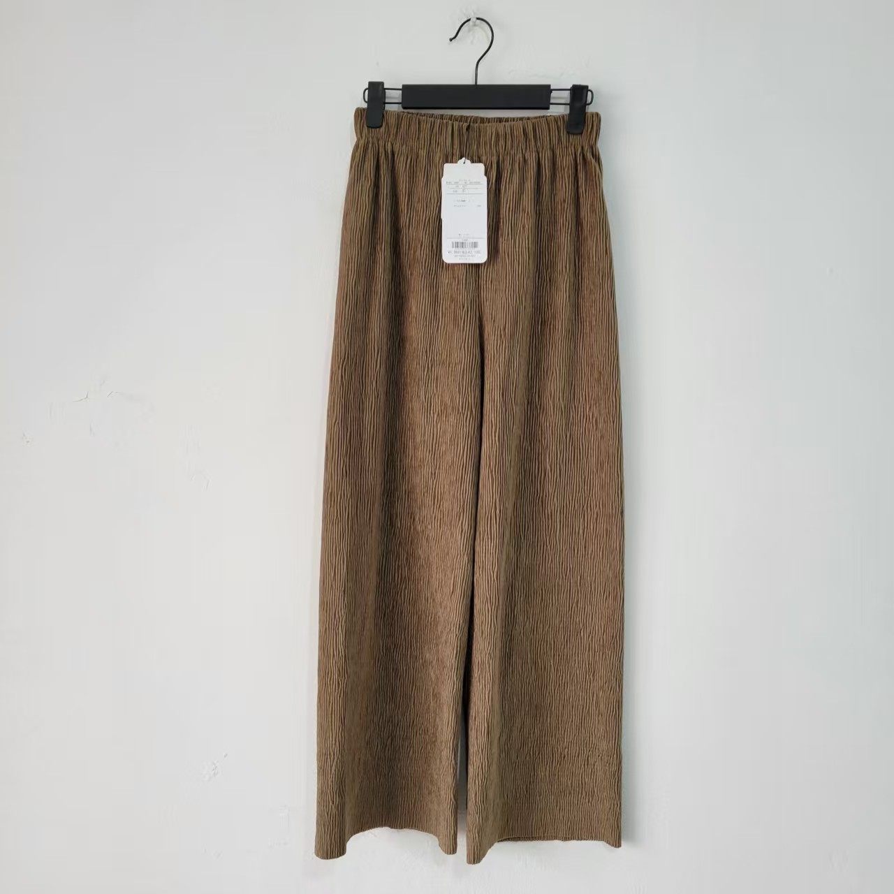 5款日单文艺复古宽松休闲卡其色松紧腰抽绳阔腿裤女直筒工装裤,淘宝优惠券,粉丝福利购,淘宝优惠卷