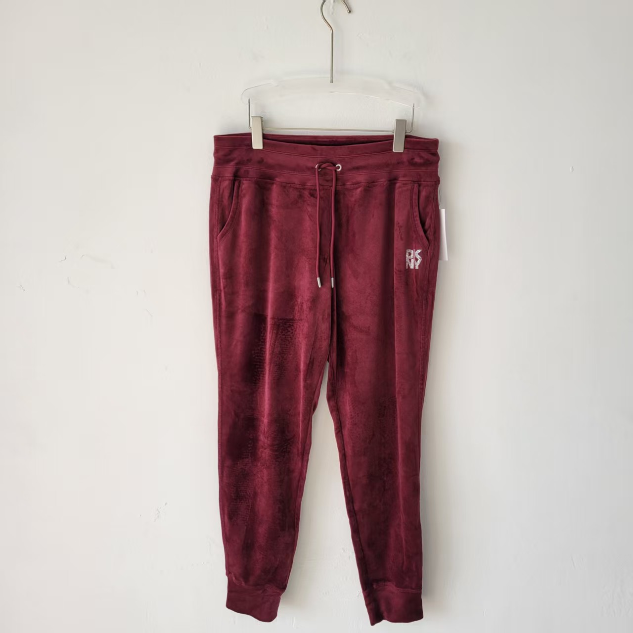 套装发货 美式春秋季圆领女士 人造钻石天鹅绒徽标水手领卫衣裤子 - 图1