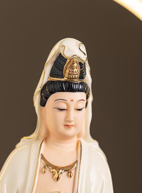 陶瓷站立南海观音摆件菩萨