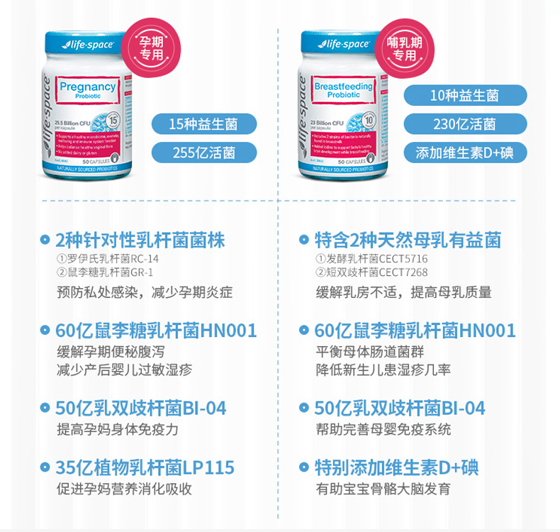 ChemistWarehouse海外旗舰店life space孕妇孕期益生菌胶囊孕妈肠道调理营养品50粒澳洲进口0