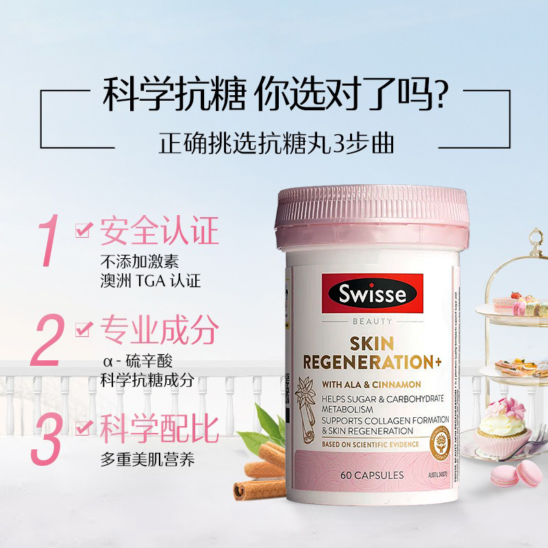 澳洲swisse斯维诗抗糖丸美白内服美容胶原蛋白女性控糖阻油旗舰店 - 图0