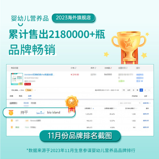 bioisland佰澳朗德dha藻油婴儿儿童宝宝专用dha婴幼儿专用dha