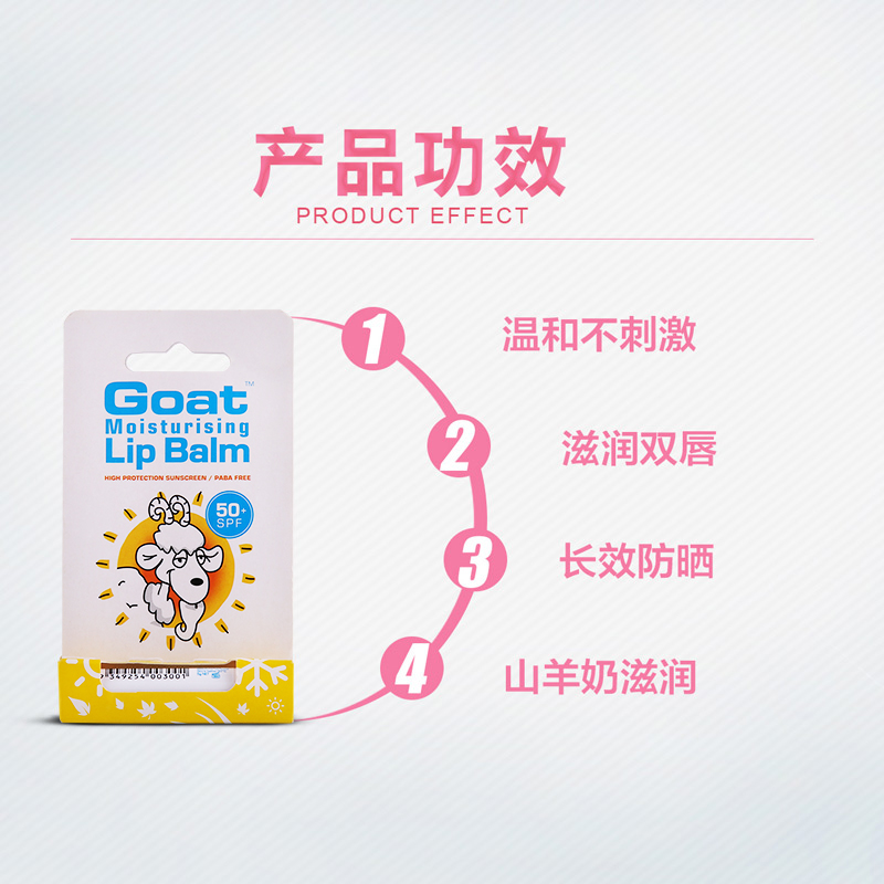 ChemistWarehouse海外旗舰店Goat SPF50 防晒润唇膏无色保湿滋润 防干裂补水唇膜唇部护理安全3