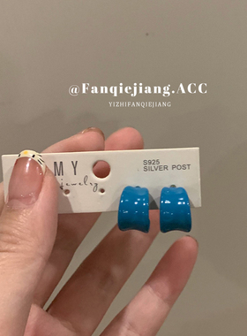 一只番茄酱适合春天的黄色耳环简约百搭耳钉女耳圈2025年新款小众